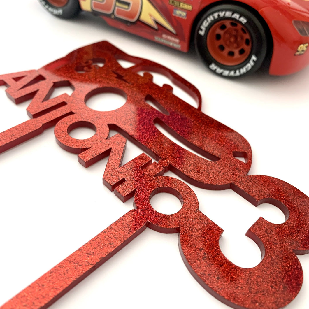 Lightning McQueen Inspired cake topper